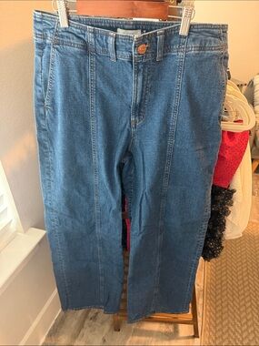 LOFT Outlet Classic High-Rise Straight Leg Jeans - Blue